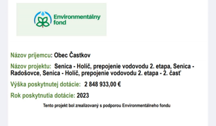 Fotka - Senica – Holíč, Prepojenie vodovodu, 2. etapa, 2. časť, SO 05-Vodovod Častkov