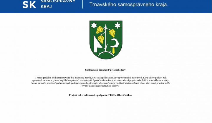 Fotka - Dotácia z Trnavského samosprávneho kraja v rámci Podpory aktivít obcí na území TTSK
